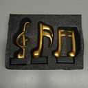 3 Pieces Gold Music Note Sculptures Home Decor for Shelf Decor Accents Resin Gold Music Note Statue Table Decorations for Living Room Office Coffee Table TV Stand