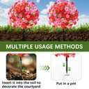 Waipfaru 2 Pack Artificial Flowers Topiary Ball Trees for Outdoors, 24" Fake Bushes Plants, UV Resistant Faux Shrubs with Ground Spike for Front Porch Planters Patio Garden Yard Decor(Red)