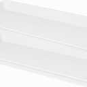 VUWEZ 2 Pack Plastic Plant Saucer - Rectangular 30 inch, Indoors/Outdoors, Drip Tray for Flower Pot, Windowsill (8 X 30'', Cream White)