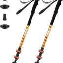 Naturehike Collapsible Trekking Poles, Adjustable Lightweight Aluminum Hiking Poles, Shock Absorption with Wrist Straps for Hiking and Daily Use, Yelllow/Green (Set of 2)