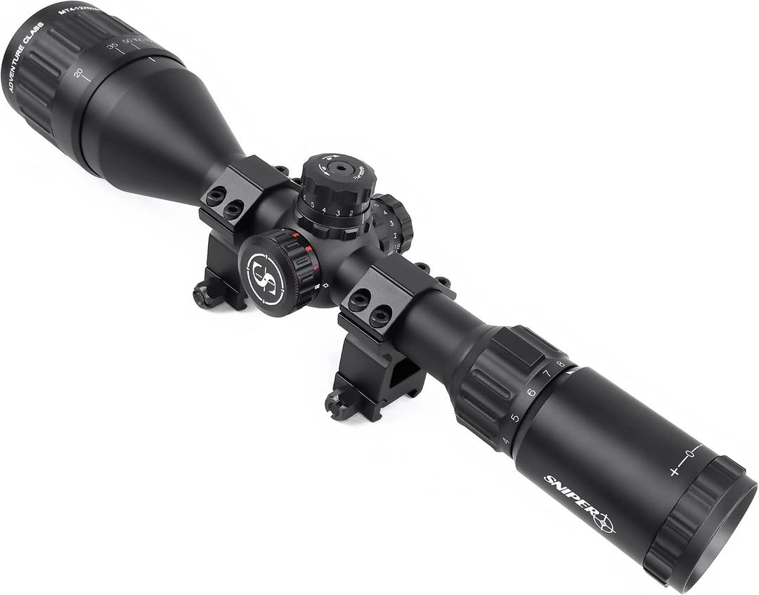 SNIPER Rifle Scope 4-12x50 AOL with Red/Green/Blue Illuminated Reticle Riflescope, Adjustable Objective (MT4-12x50AOL)