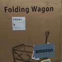 Collapsible Folding Beach Wagon,Utility Grocery Wagons Carts Foldable with Wheels for Sand Camping Sports Shopping Outdoor. (Black)