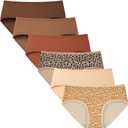 INNERSY Womens Underwear Cotton Hipster Panties Regular & Plus Size 6-Pack (M)