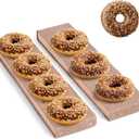 2Pcs Bagel Boards, Cedar and Burlap, Fits 3-4 Bagels Per Board, Toasting A Beautiful Even Bagel Crust