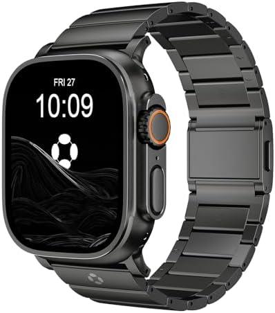 FiNESTONE CRNS02 Titanium Band Compatible with Apple Watch Ultra 3/2/1 49mm, Series 11/10 46mm,Anti-Stratch & Adjustable Magnetic Metal Watch Band,Premium Color Matching Band for Men