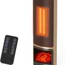 Dumos 23inch Space Heaters for Indoor Use, Portable Heater with 7 Light Colors, Adjustable Thermostat with Remote, Tip-over Protection Up to 95°F, 70°Oscillation