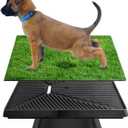 Dog Grass Pad with Tray, Dog Litter Box, Grass Pad for Dogs Indoor&Outdoor, Dog Potty Tray, Washable Puppy Pee Pad Turf for Dogs to Pee on Balcony Patio (25" x 21")