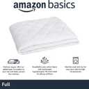 Amazon Basics Hypoallergenic Breathable Quilted Mattress Topper Pad, 18 Inches Deep, Fitted, Machine Washable, Full Size, White