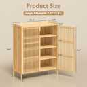Shoe Cabinet with Doors Bamboo 5 Tiers Shoe Storage Cabinet for Entryway, 25 Pairs Wooden Shoe Cabinets, Modern Shoe Organizer Storage for Living Room, Bedroom, Hallway, Closet Nature