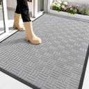 OLANLY Front Door Mat Outside Entrance 59x34, Heavy-Duty Rubber Doormat