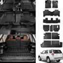 Floor Mats Compatible with 2013-2024 Toyota 4 Runner 7 Seat Cargo Mat Liner Back Seat Cover Protector 2023 4Runner Accessories (Fit 7 Seat, Floor Mats+Trunk Mat+2nd & 3rd Row Backrest Mats)