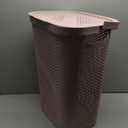 Mind Reader Slim Laundry Hamper with Lid, 60L Clothes Basket, Ventilated Plastic, 17.25"L x 13.75"W x 23.5"H, Pink
