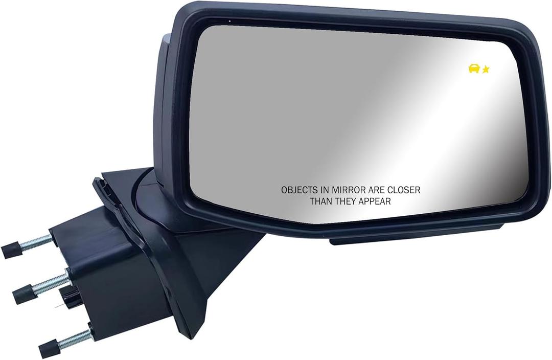 Passenger Right Side Door Mirror Power Heated with BLIS(Blind Spot Light) Glass Puddle and Signal Light Chrome Pirmer and Textured Back Cover for Chevrolet Silverado 2019 to 2025