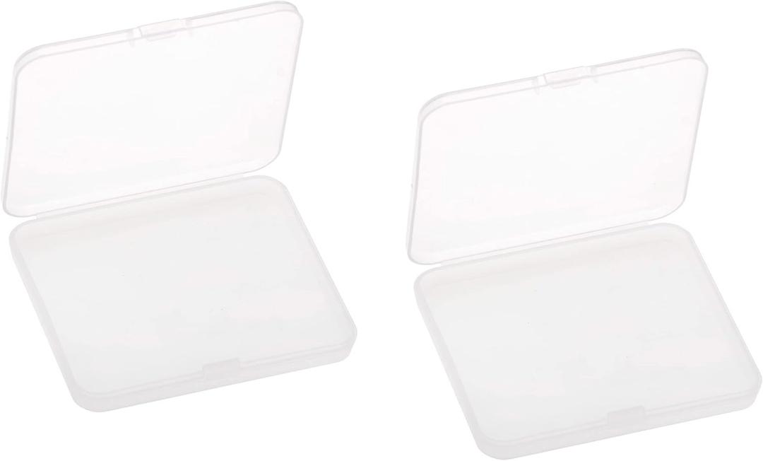 Paialco Clear Plastic Flat Rectangle Storage Box for Beads and Tools, 3 Inches
