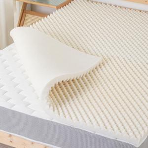 2-Inch Convoluted Copper-Infused Memory Foam Mattress Toppers, Cooling and Pressure Relieving with Airflow Design, Twin, Beige