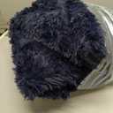 Dark Navy Round Rugs 5Ft for Teen Boys Bedroom, Circular Fluffy Shag Fuzzy Plush Circle Area Rug for Kids Room, Living Room Decor Aesthetic, Indigo Furry Cool Dark Blue Carpet for Dorm Baby Nursery