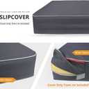 Porch Shield Outdoor Patio Cushion Covers Set 4 Waterproof Fade Resistant Chair Seat Cushion Slipcovers 20 x 18 x 4 inch, Dark Grey