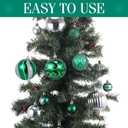 2 x Soulchen 36 Pcs Christmas Balls Ornaments Bulk 3.15''/2.36''/1.57''Green & Silver Christmas Tree Decorations Glitter Xmas Decorative Hanging Ornaments Luxury Home Decor for Xmas (Green and Gold)