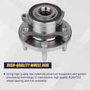 KUSATEC 512460 Front/Rear Wheel Bearing and Hub Assembly Fit for Ford Explorer 2011-2018, Ford Police Interceptor Utility 2013-2018