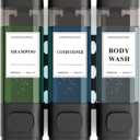 Shampoo and Conditioner Dispenser  Wall-Mounted Shower Soap Dispenser, No-Drill Installation, Lockable, 900 ml Capacity,for Bathroom & Hotel or Airbnb (Black, 3-Pack)