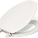 KOHLER 4647-96 Stonewood Toilet Seat Elongated,Wood Toilet Seat, Elongated Toilet Seat for Standard Toilets, Toilet Lid, Biscuit