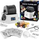 The Thames & Kosmos Rock Tumbler Essential STEM Tool | Durable, Leak-Proof, Noise-Reducing Barrel, Built-in Timer | Polish & Shine Kids Rock Collections, Includes Authentic Specimens & Polishing Grits