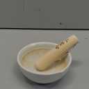 Made in Japan Ripple Ridge Mortar and Pestle (uribachi and Surikogi Set Small 4.92Inches for Both Right and Left Handed Ivory Authentic Mino Ware Pottery M87853