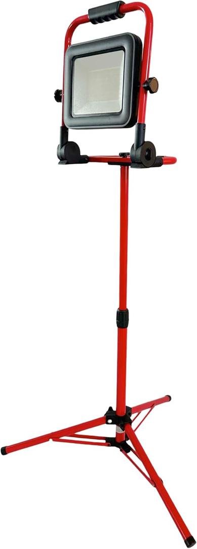 Red Rock 6000-3000 Lumen Led Portable Battery Operated Worklight, Compatible with Milwaukee & Craftsman, 38 Tool-Free Tripod Stand, 2 Battery Adapters, Garage, Workshop, Job Site, Construction Site.