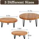 3 Pcs Buffet Risers, Wood Round Food Riser Dessert Table Display Stand Set for Party Wood Cupcake Stands Nesting Table for Home Decor (Natural)