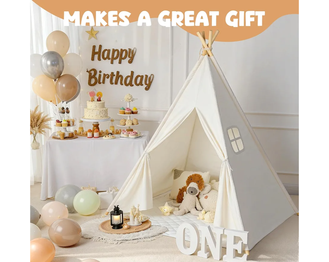 Kids Teepee Tent for Kids, Kid Play Tents for Girls & Boys, Gifts Playhouse for Indoor Outdoor Games, Toddler Toys House for Baby (Tee Pee for Child