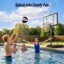 Pool Basketball Hoop Height Adjustable 57" to 68" Portable Poolside Basketball Hoop with Wheels, Glow-in-Dark Backboard & LED Rim, Glow Ball + Standard Ball, Indoor Outdoor Night Games