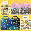 Kalysky 6Set Puffy Sticker Books for Kids 2-4, 3D Reusable Stickers Books for Toddlers 1-3 2-4,Farm+Animal+Dinosaurs+Ocean World+Space+Vehicle