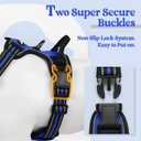rabbitgoo Dog Harness No Pull with 2 Leash Clips, Adjustable Soft Padded, Reflective Oxford No Choke Pet Vest with Easy Control Handle for Medium Sized Dogs, Dazzling Blue, M