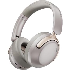 LORELEI Q30 Bluetooth Headphones Over Ear,60H Playtime & 3 EQ Music Modes,BT6.0 Headphones Wireless with Mic,Foldable Lightweight Headsets,HiFi Stereo Deep Bass for Home Travel iPad Tablet-Dunes Grey