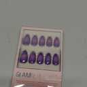 Glamnetic Press On Nails - Tarot | Glossy, Opaque, Short Almond Purple Nails, Salon Quality | 15 Sizes - 30 Nail Kit with Glue