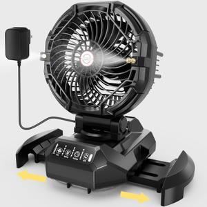 PANERGY Portable Misting Fan for Outdoors-30000mAh Rechargeable Battery, 4-Speed Fan,4 Spray Modes,10-13 Inch Bucket Compatible,Auto Oscillation&Adjustable Tilt,Remote Control for Camping/Beach/Patio (Black)