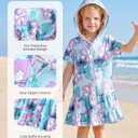 Disney Girls Swim Cover Up Terry Cloth Swimsuit Coverup Zip-Up Wrap Hooded (Purple, 10-11Y)