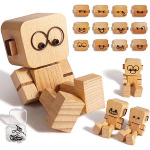 Shaking Wooden Man Figurine, Teacher Appreciation Mothers Day Graduation Gifts for Adults Men Husband him, Wooden Doll, Desktop Decor, Car Dashboard Decorations