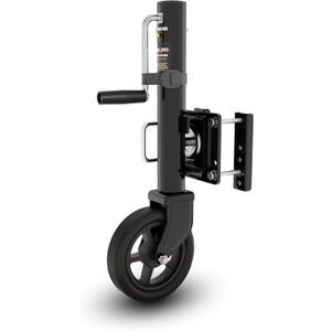 8" Spoke Wheel Trailer Jack, 10" Vertical Movement, 1500 lbs, for RV, Boat, Trailer and More, Black