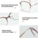 JOLLYNOVA Blue Light Blocking Glasses for WomenOversized Lightweight TR90 Fashion Computer Eyeglasses (Gold)