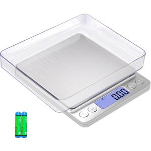 Gram Scale Small Digital Food Scale, 500g by 0.01Gram/0.001Ounce, Accurate Weighting, MEIYA Multifunction Kitchen Scale for Jewelry/Baking/Soap, 9 Units, Tare Function, LCD Display, Including Battery