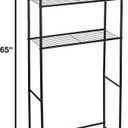 Honey-Can-Do 3-Tier Over-the-Toilet Space Saver Shelf, Black Metal, 23W x 65H x 9.5D in, Freestanding Bathroom Organizer, 45 lbs