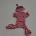 Red and White Striped Dog Halloween Costumes 2 Pcs Puppy Jumpsuit with Hat for Halloween Party (Red and White, Medium)