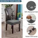 Genina Waterproof Seat Covers for Dining Room Chair Covers Set of 8, Stretch Jacquard Kitchen Parson Chair Slipcover Protector