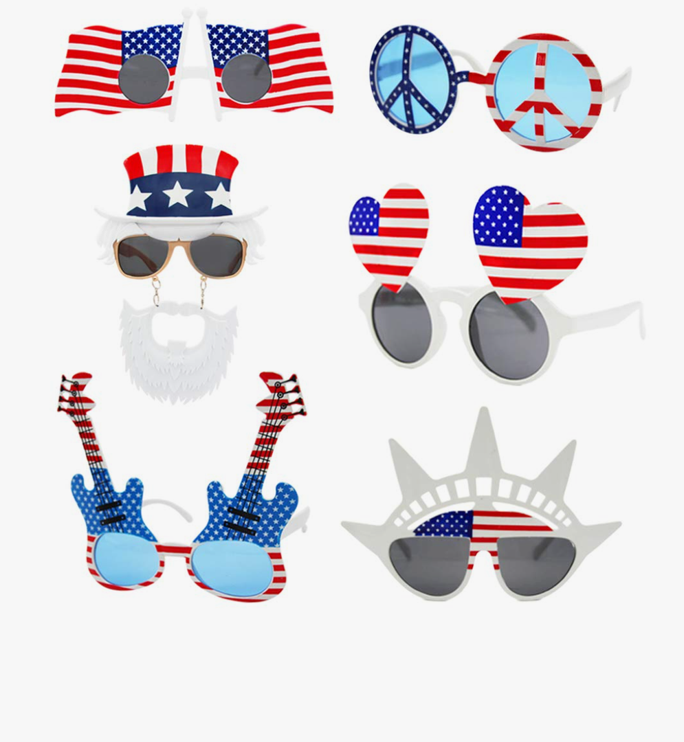 6 Pack American Flag Glasses USA Patriotic Party Sunglasses Fourth 4th of July Party Accessories Holiday Sunglasses Eyewear for Party Photo Booth Props