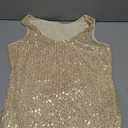 Fazortev Women's Sequin Tank Tops Sleeveless Scoop Neck Sparkly Sexy Party Camisole Vest M, Apricot