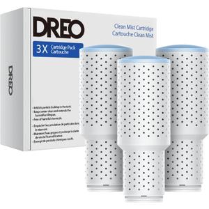 DREO Clean Mist Cartridge 3-Pack for Humidifiers, Compatible with DREO Humidifiers HM311/311S/524/524S/306, Reduce Contaminants Build-up, Healthier Mist, Easier Cleaning