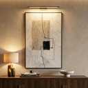 QKF Minimal Geometric 3D Texture Black Aluminum Frame Canvas Wall Art, 36"L x 24"W