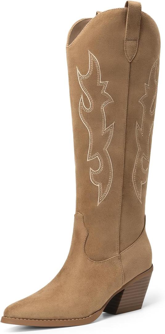 DREAM PAIRS Cowgirl Boots Women Knee High Cowboy Boots, US 12