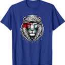 time of Palestine: Lion keffiyeh T-Shirt, Large